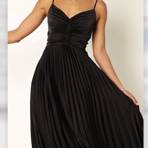 Petal and Pup Black Pleated Dress
